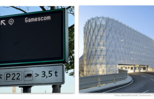 Mit dem Auto zur Gamescom 2026: Wo und wie parken? Das Parkhaus Zoobrücke bietet Platz für über 3.000 PKWs - das Gamescom-Gelände lässt sich per Shuttlebus binnen weniger Minuten erreichen.