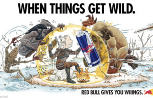 The Witcher 3: Red Bull kooperiert mit CD Projekt Red auf der Gamescom 2026 Red Bull bewirbt die Gamescom-Kooperation mit diesem The Witcher-Motiv.