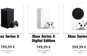 Microsoft erhöht Preise für Xbox Series X/S um bis 200 € 499,99 € kostete die Xbox Series X zum Launch im November 2020 - ab August 2026 sind es 799,99 €.