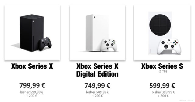 Xbox-Series-X-S-Preise-ab-August-2026-030826 499,99 € kostete die Xbox Series X zum Launch im November 2020 - ab August 2026 sind es 799,99 €.