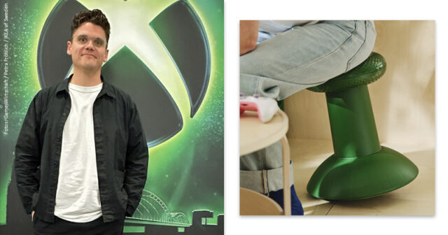 IKEA-Xbox-YXSTABY-Lukas-Bazle-030926 Lukas Bazle ist Designer bei IKEA of Sweden - und Teil des Teams, das die Xbox-Kollektion YXSTABY entworfen hat.