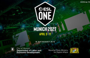 ESL One Munich 2027: Dota 2-Turnier gastiert in München Termin für die ESL One Munich 2027: 9. bis 11. April