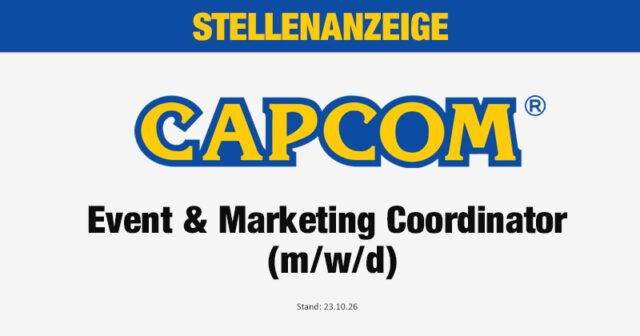 Stellenanzeige-Capcom-Event-Marketing-Coordinator-231026 Stellenanzeige / Capcom Entertainment Germany GmbH / Event & Marketing Coordinator (m/w/d)